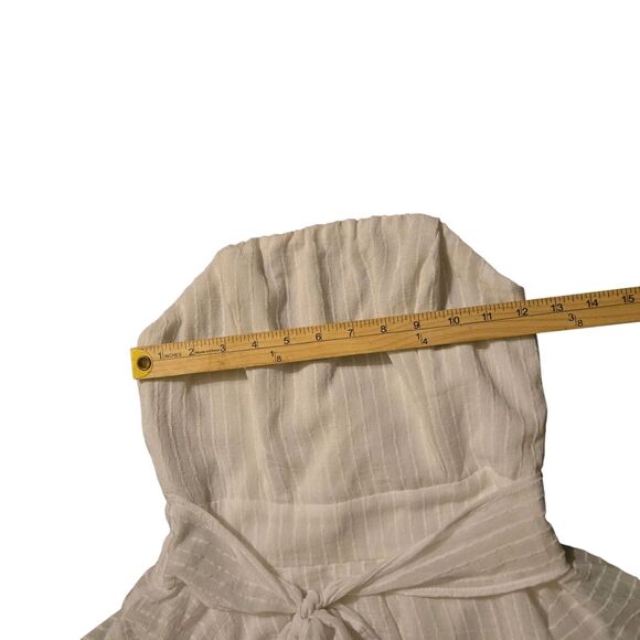 Y2K Selfie Leslie White Romper Size S Fairy Isle Festival Shorts 90's VTG - Picture 7 of 9